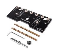 Namvo Wooden Dowel Drilling Jig 32mm Hinge Jig Aluminum Alloy Drill Guide for Shelves Cabinets Woodworking