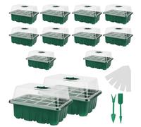 NAMYEUT 12 Pack 144 Cells Seed Starter Trays, Seedling Propagator Growing Trays, 5.5x5.5cm Deep Plant Germination Tray Kit for Vegetables Herbs Flowers