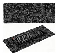 NAMYEUT 2 PCS 90 x 40cm Gaming Mouse Pad, Large Keyboard Mousepad with Anti-Slip Rubber Base and Stitched Edge, Black Mouse Mat for Gaming Office Home Use,Thickness 3 mm