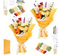 NAMYEUT 2 Set Flower Beginner Crochet Kit, Complete DIY Bouquet Knitting Kit, Crochet Starter Kits for Adults Starters