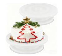 NAMYEUT 2PCS 11 Inch Professional Cake Turntable, Round Rotating Cake Stand, Non-Slip Decorating Platform for Icing, Cupcakes and Pastry Making