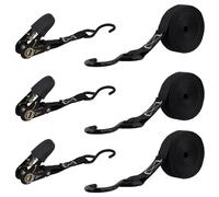 NAMYEUT 3 PCS 5m x 25mm Ratchet Straps with Hook, Heavy Duty Tie Down Strap with Cam Buckle,800KG Tensile Force Black Ratchet Strap for Cargo Transport and Equipment Fastening