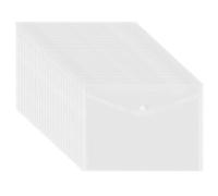 NAMYEUT 30 Pack A4 Clear Plastic Wallets with Popper, Transparent Document Wallets and Plastic Folders for Office Paperwork, File Categorization and Organisation
