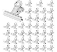 NAMYEUT 40 Pack 50mm Metal Bulldog Clips, Silver Binder Clips, Metal Paper Clips for Office Documents Photo Hanging Kitchen Food Bag Sealing