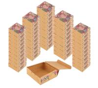 NAMYEUT 50 PCS Kraft Paper Treat Gift Boxes,14.1 x 14.1 x 5cm Exquisite Pastry Cake Boxes, Dessert Packaging Boxes for Cakes, Chocolates, Muffins, Donut