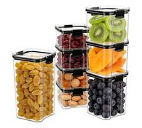 NAMYEUT 8 PCS Airtight Food Storage Containers Set, Assorted Size Plastic Cereal Containers with Lids, Clear Leakproof Kitchen Storage Container for Dry Food, Cereal, Flour and Sugar