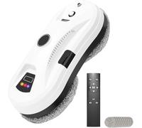 NamYoprce window cleaning robot,Smart Glass Cleaning Robotic with 5600Pa Strong Suction,Multiple Safety System,Edge Detection,for High-Rise Windows Ceiling,Outdoor Indoor,White UK plug