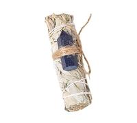 Namzi 1 Piece Natural California White Rat Tail Grass, Blue Single Pointed Energy Stone Hexagonal Prism Aromatherapy Wand, Cedar Wand Set, Aromatherapy Ornament Decoration