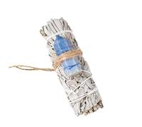 Namzi 1 Piece Natural California White Rat Tail Grass Single Pointed Blue Energy Stone Hexagonal Prism Aromatherapy Wand Cedar Wand Set Aromatherapy Ornament Decoration