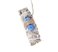 Namzi 1 Piece Natural California White Rat Tail Grass, Single Pointed Energy Stone Blue Hexagonal Prism Aromatherapy Wand, Cedar Wand Set, Aromatherapy Ornament Decoration