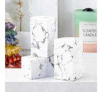 Namzi 1 Piece of White Natural Crystal raw Stone Square Seal Ornament, raw Stone Polished Seal Carving Seal Stone, Home Desktop Decoration Ornament