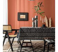 Namzi 1 Piece Tablecloth,Geometric Triangle Pattern Table Cloth,Modern Table Linens for Home Dining & Dinner Parties,Elegant Decor,55.12 * 55.12inch,Black