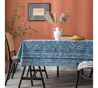 Namzi 1 Piece Tablecloth,Geometric Triangle Pattern Table Cloth,Modern Table Linens for Home Dining & Dinner Parties,Elegant Decor,55.11 * 102.36inch,Blue