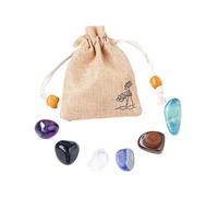 Namzi 1 Set of Natural Crystal raw Stone 12 Zodiac Cloth Bag Set Virgo DIY Crystal Mineral Specimen Children's Gift Ornament
