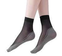 Namzi 20 Pairs Women's Nylon Ankle Short Sheer Socks（Black）, Black, 0