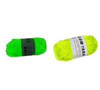 Namzi 200G (4 Roll) Knitting Yarn,Polyester Glow in The Dark Multiple Colour Anti-Fade Soft DIY Thread Hand Crocheted Scarf Hat Shawl Luminous Fine Yarn for Hand Knitting,Fluorescent Yellow