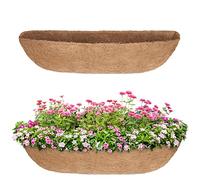Namzi 2PCS Coco Liner Trough Coco Liner for Planters, 48inch Half Moon Shape Trough Coco Coir Coconut Fiber Replacement Liner for Window Box, Wall Trough Planter