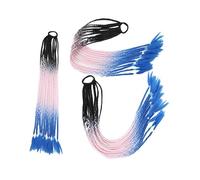 Namzi 2Pcs Colored Braided Ponytail Hair Extensions Accessories Braids Hair Extensions With Rubber Bands Synthetic Hairpieces for Women Crazy Hair Day Accessories，A