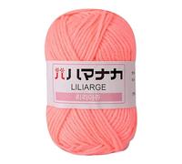 Namzi 4 Rolls (100g Total) 4-Ply Cotton Milk Yarn, Soft Acrylic Knitting Yarn for Crochet & DIY Handcrafts, Yarn for Versatile Weaving Projects, Peach Powder