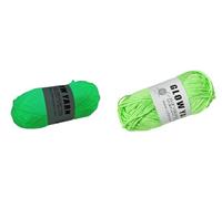Namzi 50G (1 Roll) Knitting Yarn,Polyester Glow in The Dark Multiple Colour Anti-Fade Soft DIY Thread Hand Crocheted Scarf Hat Shawl Luminous Fine Yarn for Hand Knitting,Fluorescent Green