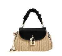 Namzi Black Weave Bag 1 Piece，Adorable Fresh Straw Woven Bag, Lightweight Summer Style, Great for Beach Days or Cafe Runs