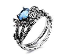 Namzi Blue Thai Silver Ring, 1 Piece Stylish Rings, Vintage Inspired Design, Perfect for Daily Wear Gatherings (7)