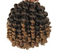 Namzi Bounce Crochet Hair 8 Inch,Wand Curl Crochet Hair,Short Curly Braiding Hair Jumbo Passion Twist Crochet Hair for Women,6Pack,C