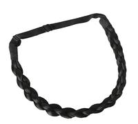 Namzi Braided Headband Classic Wide Braids Adjustable Elastic Strap Synthetic Wig Headband Women's Braids Beauty Accessories,Jet Black C