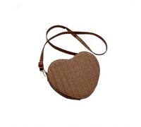 Namzi Brown Weave Bag 1 Piece， Aesthetic Heart-shaped Woven Bag, Stylish for Dates Gatherings, Elegant Charming
