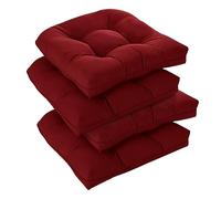Namzi Dark Red 18.89x18.89 Inch Seat Cushions - Seating Cushions Comfortable Thickened Pads for Outdoor Rattan Chairs & Tatami, 2-Piece Set (1 Pair)