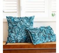 Namzi Decorative Throw Pillow Covers New Luxury Series Style Fluffy Pillow Case Cushion Cover for Sofa Bedroom Car 12 x 20 Inch Blue