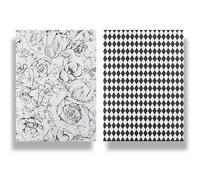 Namzi gifts, flowers packaging paper,classical thickened two color double sided pattern printed,10 Sheets,22.8 * 16.5in,black