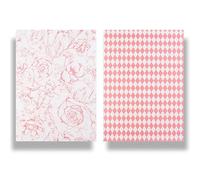 Namzi gifts, flowers packaging paper,classical thickened two color double sided pattern printed,10 Sheets,22.8 * 16.5in,pink