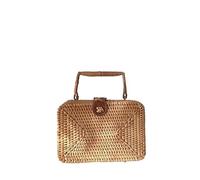 Namzi khaki Weave Bag 1 Piece,Cute Bali Rattan Crossbody Mini Handbag, Stylish Woven Design, Perfect for Vacations Daily Outings B
