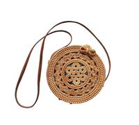 Namzi khaki Weave Bag 1 Piece，Cute Bali Style Rattan Woven Bag, Stylish Handheld Design, Perfect for Vacations Daily Outings R