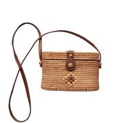 Namzi khaki Weave Bag 1 Piece，Cute Bali Style Rattan Woven Bag, Stylish Handheld Design, Perfect for Vacations Daily Outings W