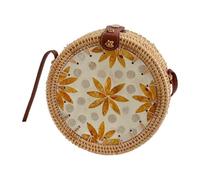 Namzi khaki Weave Bag 1 Piece，Cute Shell Patchwork Woven Bag, Stylish Handheld Design, Perfect for Beach Days Casual Outings A