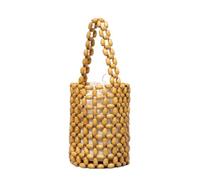 Namzi Khaki Weave Bag 1 Piece, Cute Woven Bucket Bag, Stylish Compact Design, Perfect for Daily Outings Errands