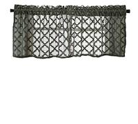 Namzi Lace SheerSolid Short Curtain,51 * 16Inch,1 Piece Dark Grey Window Curtain for Home Living Room Bedroom Window
