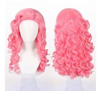 Namzi Long Pink Curly Costume Wigs Synthetic Curly Wig Costume wig Heat Resistant fiber 26inces for women Costume,