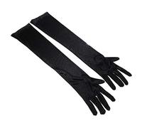 Namzi Matte Satin Opera Gloves Length 53cm (Off White) (black)