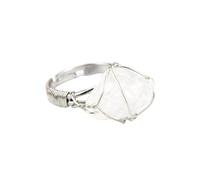 Namzi Natural Handmade Ring, Suitable for Men and Women, Personalized Hand Wrapped Natural Stone Ring, Adjustable for Women (White), Natural Stone + Copper Wire, Zircon, Natural Stone + Copper Wire,