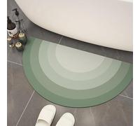 Namzi Non Slip Bathroom Rug Mat ,Gradient Color Semi Circular Rug ,for Home Decor,1 Piece,15 * 23 Inch,Green