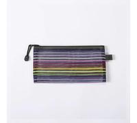 Namzi Nylon Mesh Zipper Pencil Case，Utility Bag for File & Pen Storage, Small Items Organizer （23x12cm/9x4.7inches, 2 Pieces，Black）