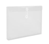 Namzi Plastic Legal Size Expandable Envelopes with String Tie Closure, Clear File Folders Poly Project Paper Documents Organizer for Office School Home 6 Pack，White