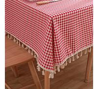 Namzi Red Plaid Tablecloths 55 * 55 inch,1 Piece, Kitchen Table Linens Must Have, Enhances Decor, Table Cover
