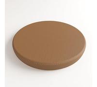Namzi Round Leather Cushion - Perforated Cat Scratch Resistant Waterproof Oilproof Comfortable Coffee-Colored Seating Pad | 13.77x13.77x1.77inch | 1 Piece