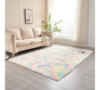 Namzi Soft Plush Rug,Cozy Floor Mat for Home Bedroom Living Room,78.74 * 118.11inch,1 Piece,Tie dye Rainbow Color