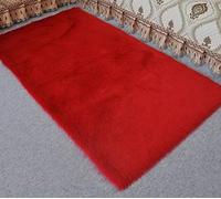 Namzi Soft Plush Solid Color Rug,Cozy Indoor Mat for Home Bedroom Living Room,11.81 * 11.81inch,1 Piece,red