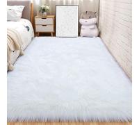 Namzi Soft Plush Solid Color Rug,Cozy Indoor Mat for Home Bedroom Living Room,11.81 * 11.81inch,1 Piece,White